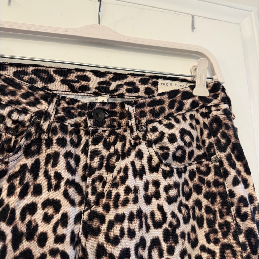 rag & bone Leopard Print Skinny Jeans in Tan and Black - Picture 3 of 6